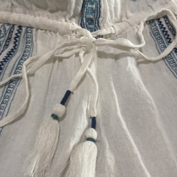 NWOT Star Mela Cotton Blue & White Embroidered Sleeveless Romper💙🤍💙 - Picture 9 of 14